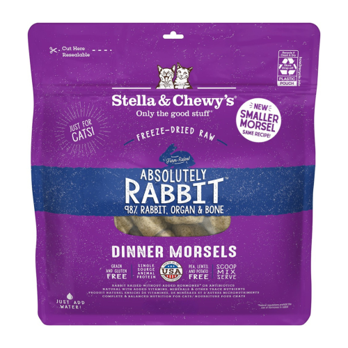 Stella & Chewy's CAT Freeze Dried 03.5oz Rabbit 凍乾生肉貓咪主糧 極度兔惑 兔肉配方 03.5oz(99g)細 (正價$181) 新舊包裝隨機 (EXP: 29/3月/2027)